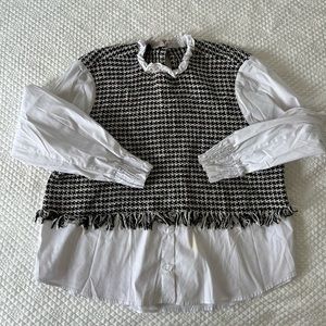 Zara Tweed/Cotton Top
